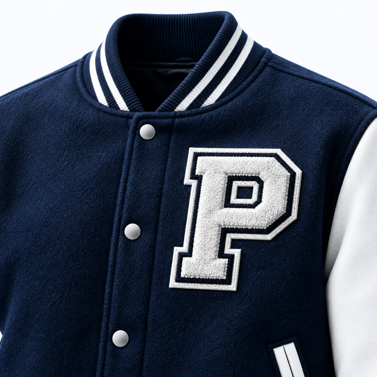 Jacket with custom embroidered patch
